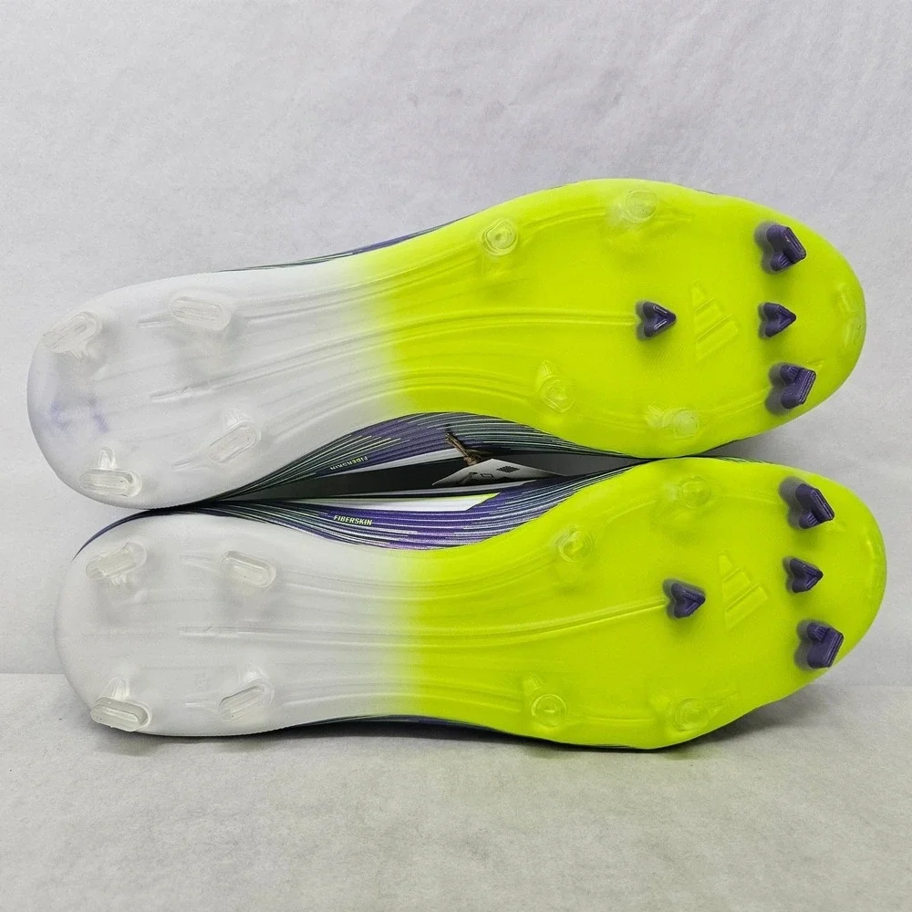 Adidas F50 League FG/MG Soccer Cleats JI0003 Purple Lucid Lemon Mens Size 11.5 - Picture 6 of 10